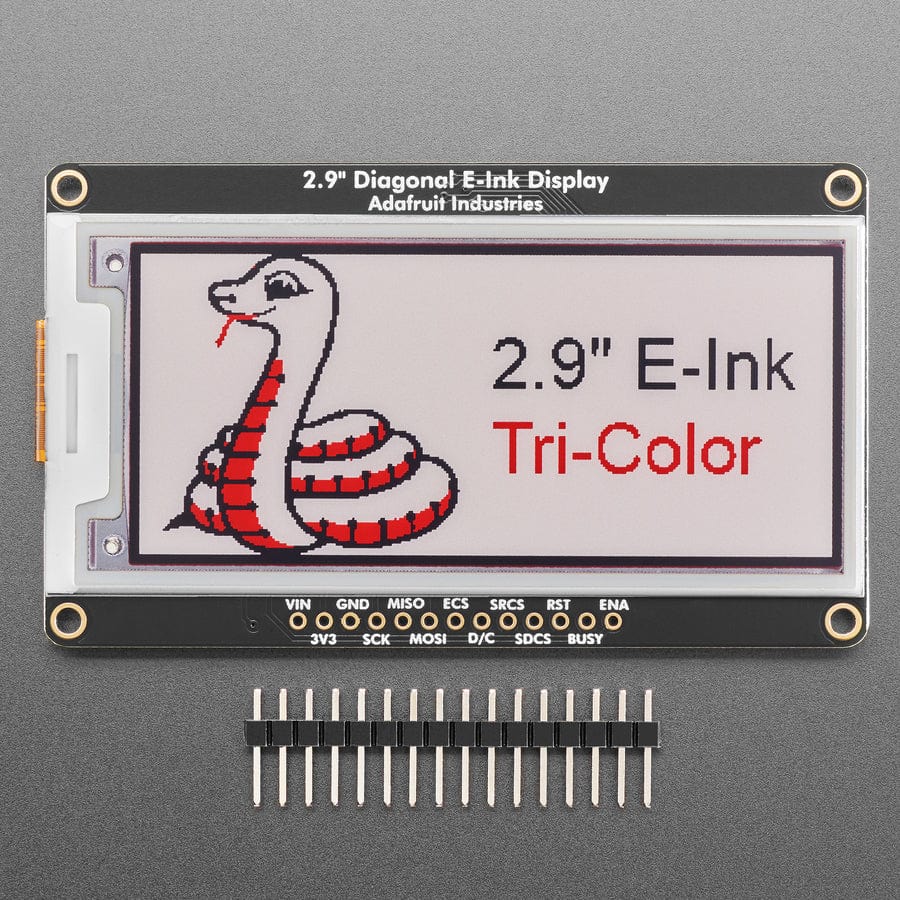 Adafruit 2.9" Red/Black/White eInk Display Breakout - THINK INK - UC8151D Chipset