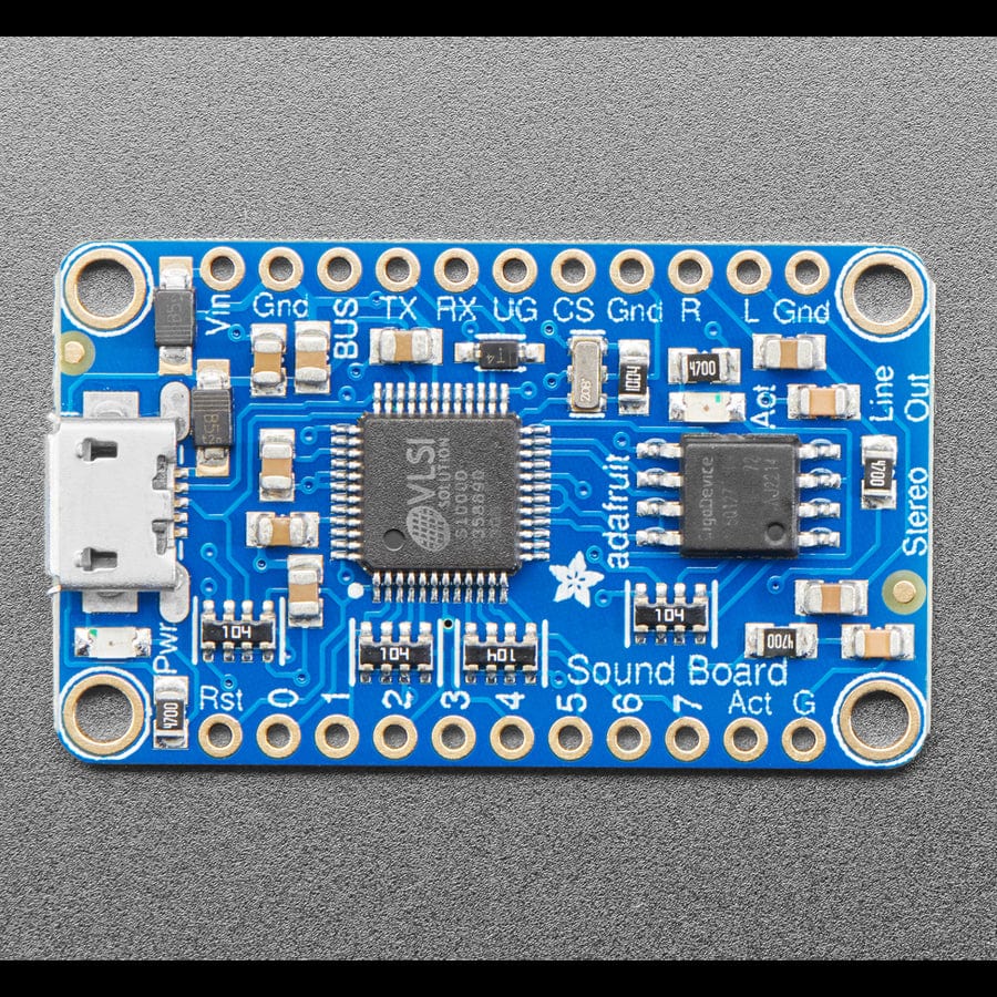 Adafruit Audio FX Mini Sound Board - WAV/OGG Trigger 16MB Flash by Adafruit - The Pi Hut