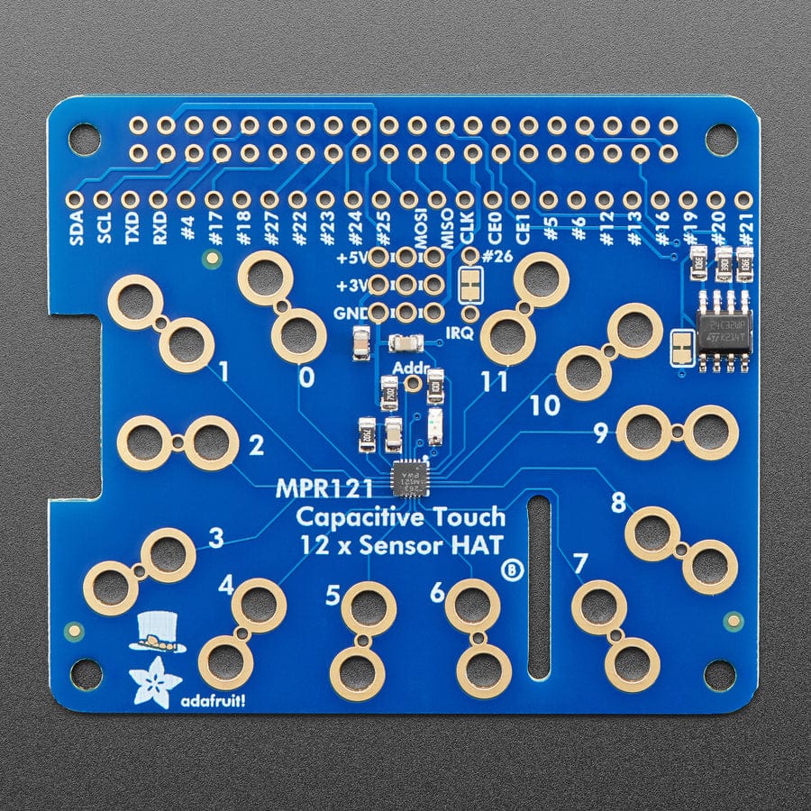 Adafruit Capacitive Touch HAT for Raspberry Pi - Mini Kit - MPR121 - The Pi Hut