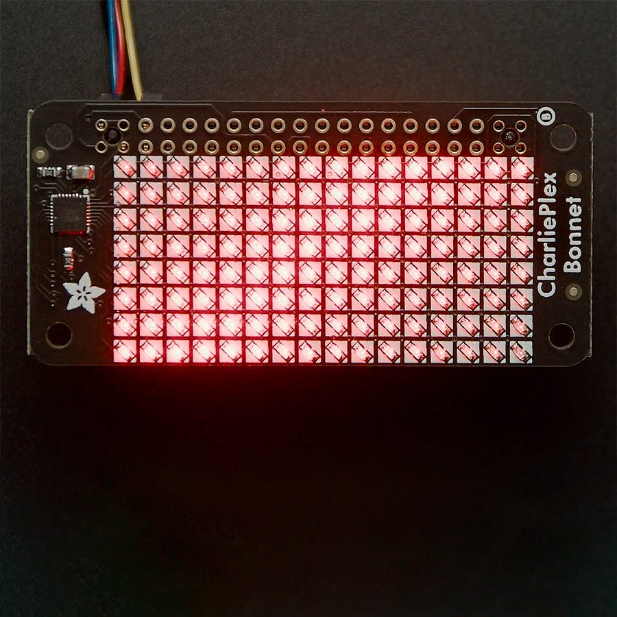 Adafruit CharliePlex LED Matrix Bonnet - 8x16 Red LEDs