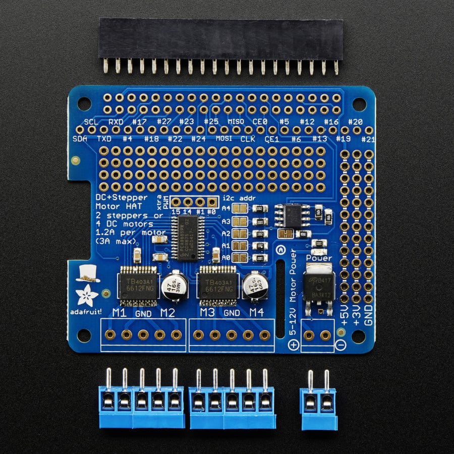 Adafruit DC & Stepper Motor HAT for Raspberry Pi - Mini Kit - The Pi Hut