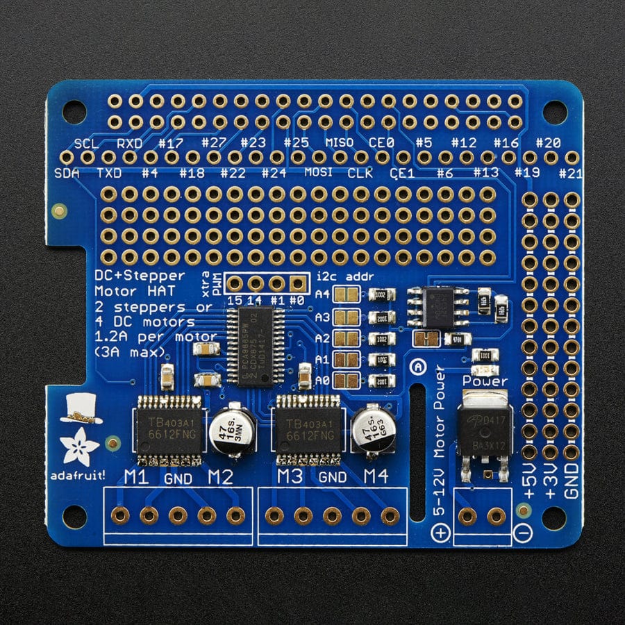 Adafruit DC & Stepper Motor HAT for Raspberry Pi - Mini Kit - The Pi Hut