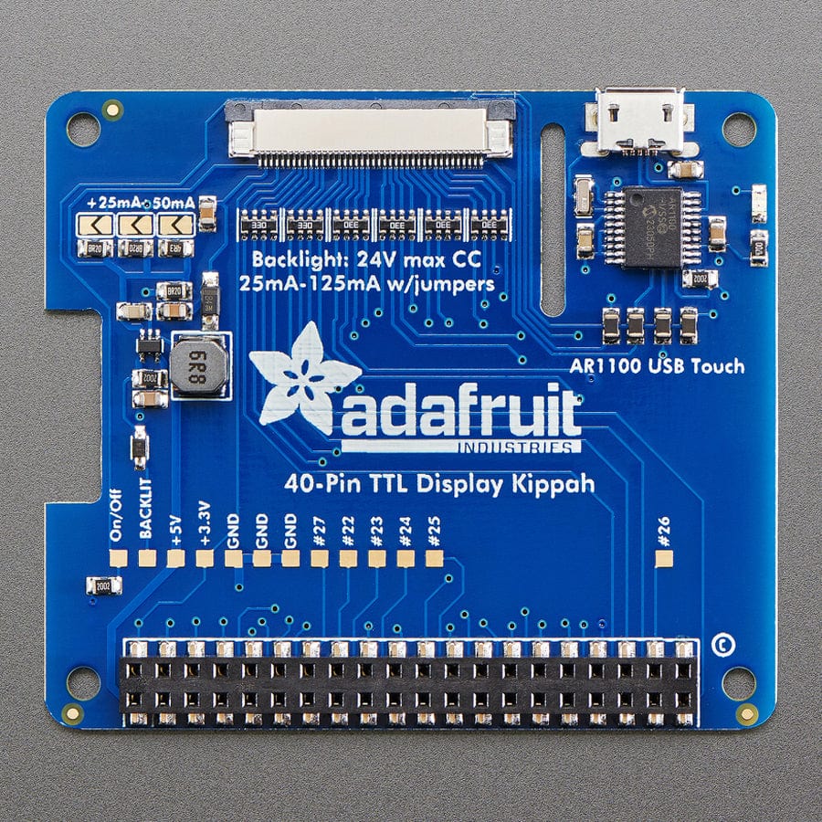 Adafruit DPI TFT Kippah for Raspberry Pi with Touch Support by Adafruit - The Pi Hut