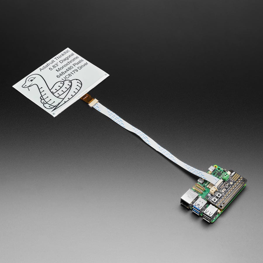 Adafruit E-Ink Bonnet for Raspberry Pi - 24-pin E-Paper Displays by Adafruit - The Pi Hut