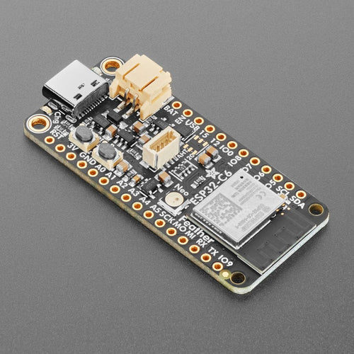 Adafruit ESP32-C6 Feather – WiFi 6, BLE 5, Zigbee & Matter, Ultra Laag Stroomverbruik, STEMma QT Poort – Voor IoT & Smart Home