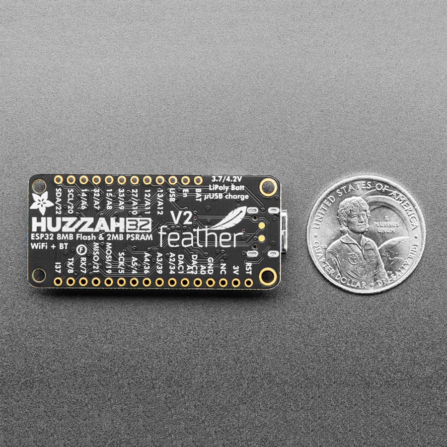 Adafruit ESP32 Feather V2 -  8MB Flash + 2 MB PSRAM (STEMMA QT) - The Pi Hut