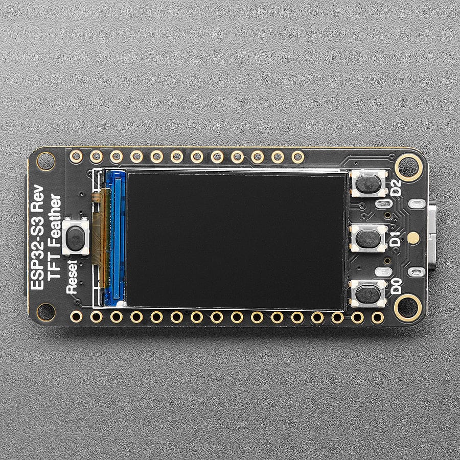 Adafruit ESP32-S3 Reverse TFT Feather - 4MB Flash, 2MB PSRAM, STEMMA QT - The Pi Hut