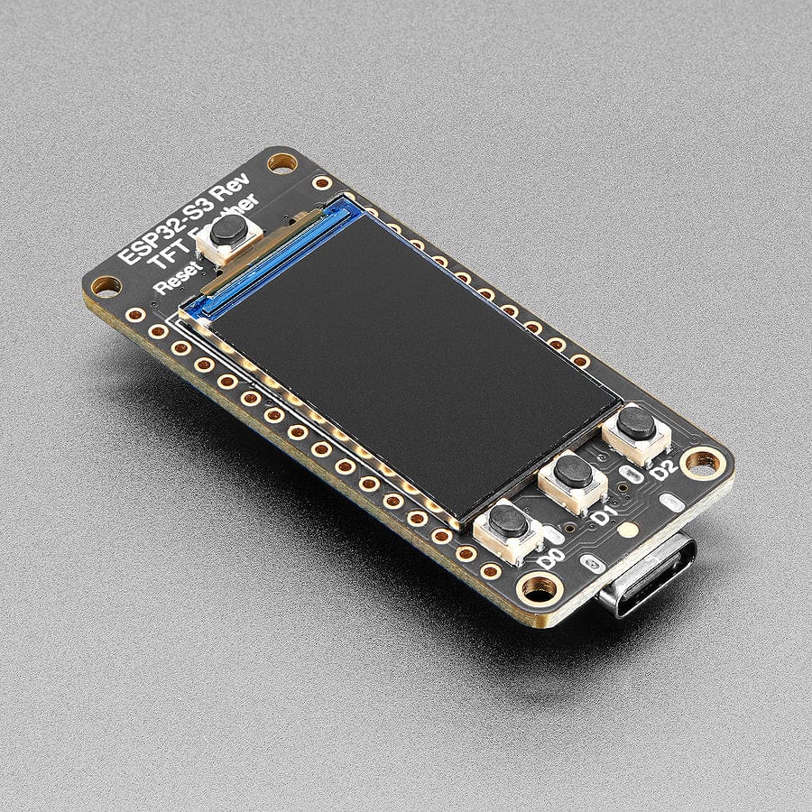 Adafruit ESP32-S3 Reverse TFT Feather - 4MB Flash, 2MB PSRAM, STEMMA QT - The Pi Hut