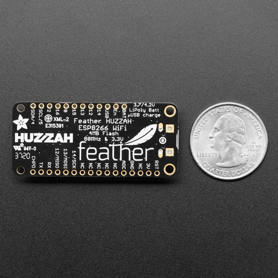 Adafruit Feather HUZZAH with ESP8266 - Loose Headers by Adafruit - The Pi Hut