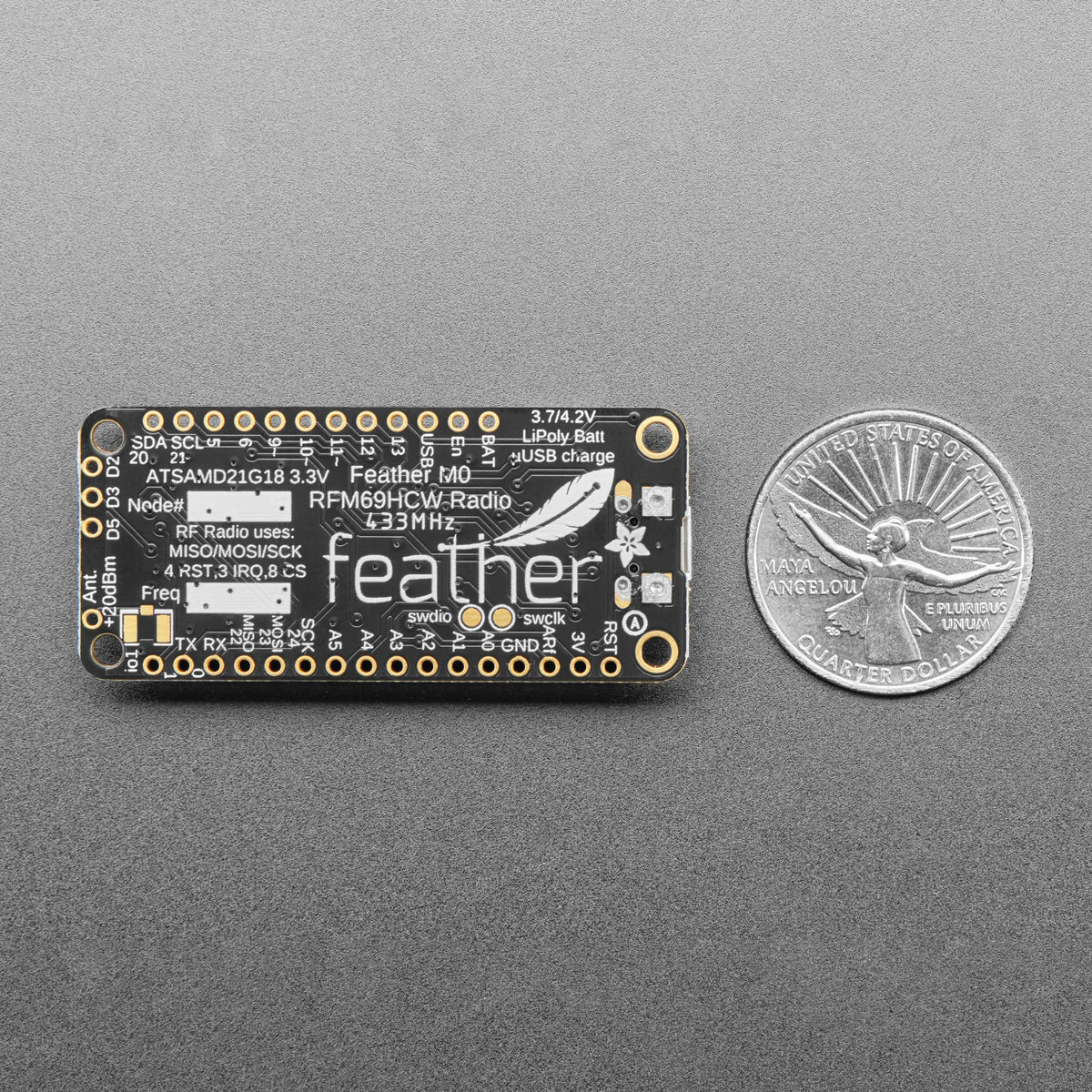 Adafruit Feather M0 RFM69HCW Packet Radio - 433MHz (RadioFruit) by Adafruit - The Pi Hut