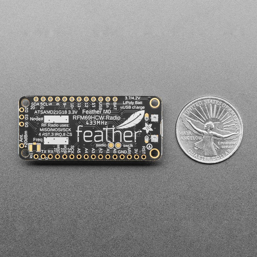 Adafruit Feather M0 RFM69HCW Packet Radio - 433MHz (RadioFruit) by Adafruit - The Pi Hut
