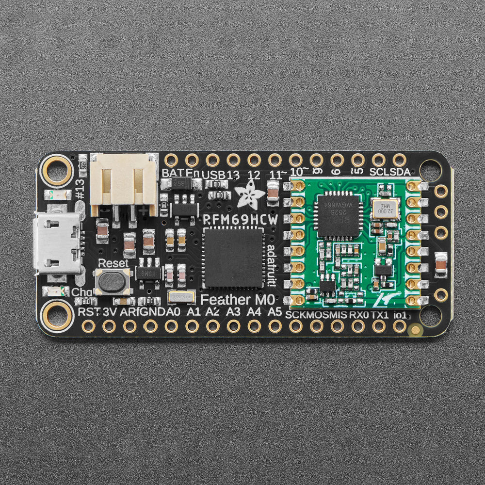 Adafruit Feather M0 RFM69HCW Packet Radio - 868 or 915 MHz (RadioFruit) by Adafruit - The Pi Hut