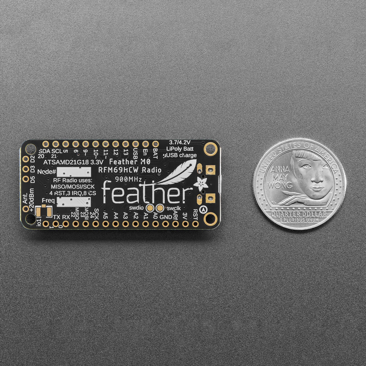 Adafruit Feather M0 RFM69HCW Packet Radio - 868 or 915 MHz (RadioFruit) by Adafruit - The Pi Hut