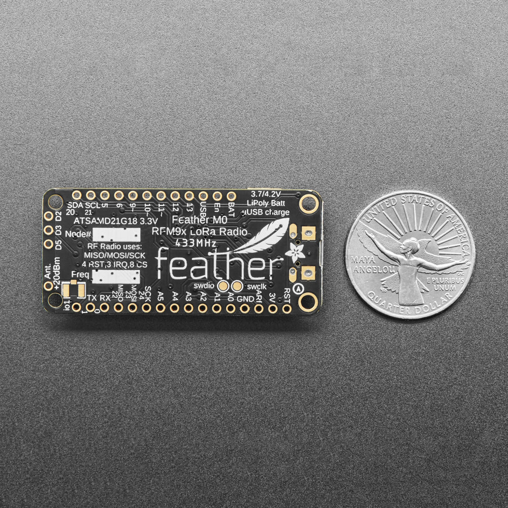 Adafruit Feather M0 RFM96 LoRa Radio - 433MHz (RadioFruit) by Adafruit - The Pi Hut