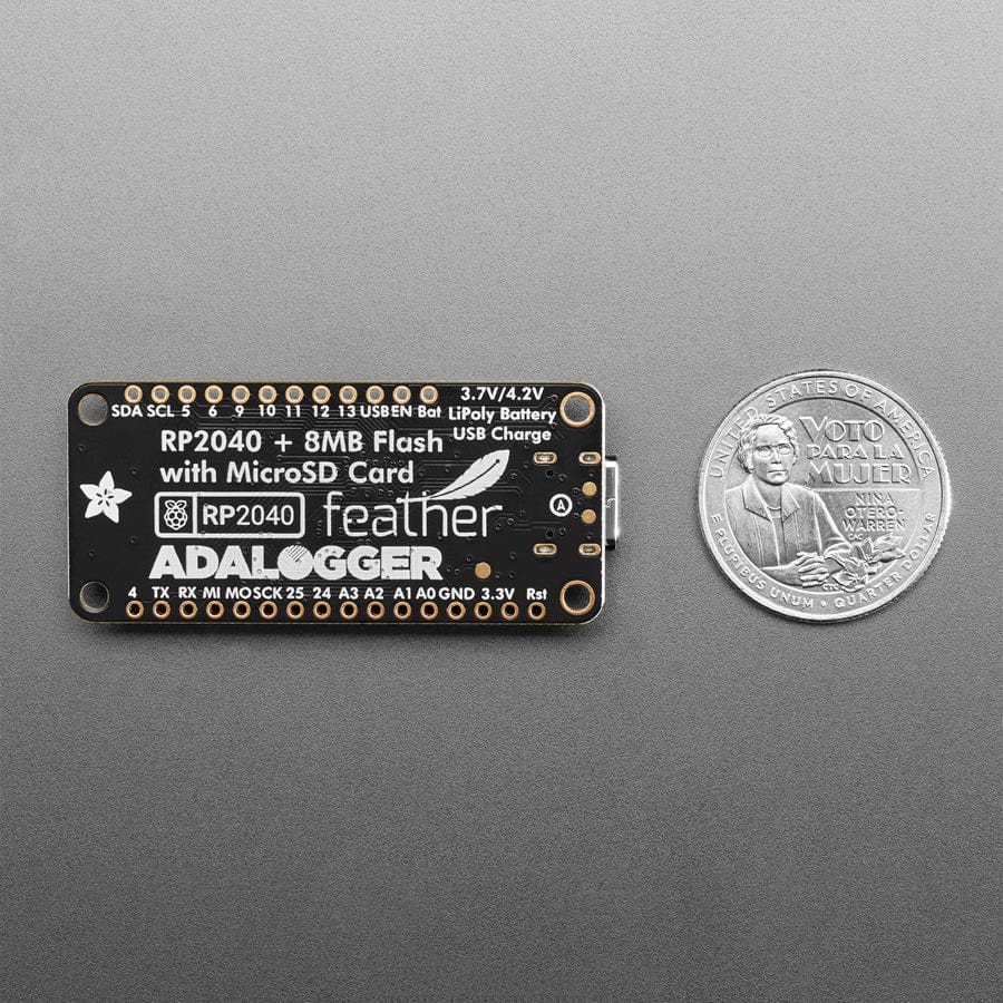 Adafruit Feather RP2040 Adalogger - 8MB Flash with microSD Card - STEMMA QT / Qwiic