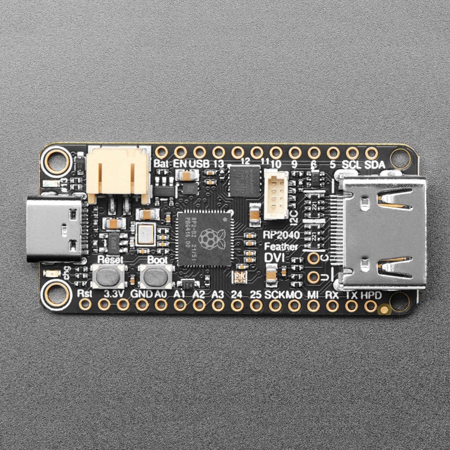 Adafruit Feather RP2040 with DVI Output Port - Works with HDMI - The Pi Hut