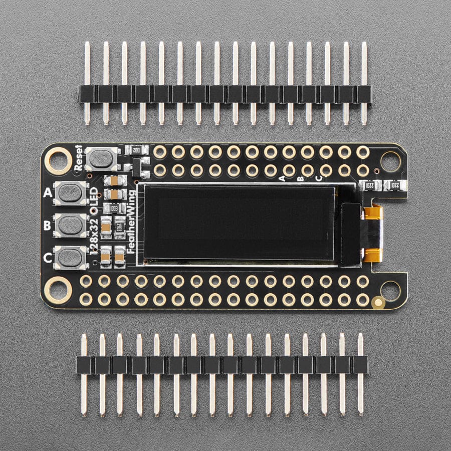 Adafruit FeatherWing OLED - 128x32 OLED Add-on For Feather by Adafruit - The Pi Hut