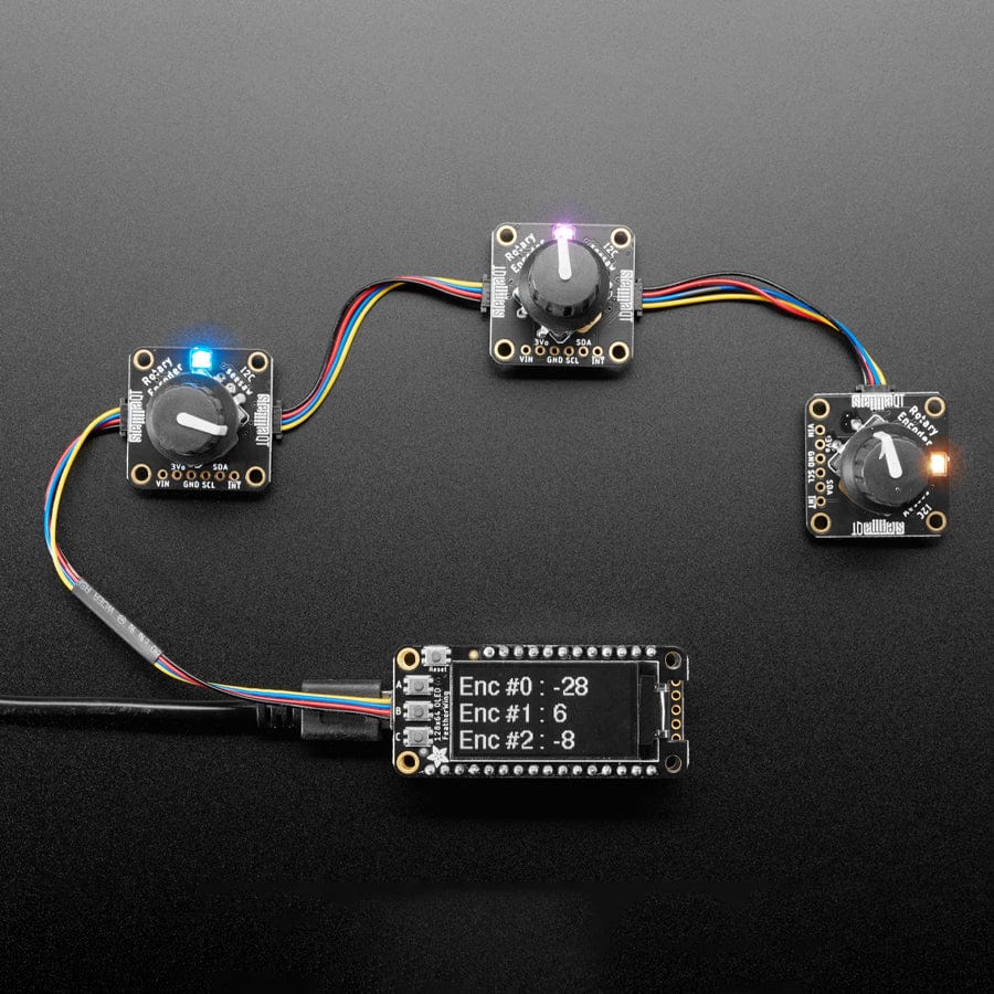 Adafruit I2C QT Rotary Encoder Breakout with NeoPixel - STEMMA QT / Qwiic - The Pi Hut