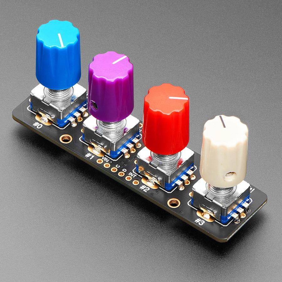 Adafruit I2C Quad Rotary Encoder Breakout with NeoPixel - STEMMA QT / Qwiic - The Pi Hut