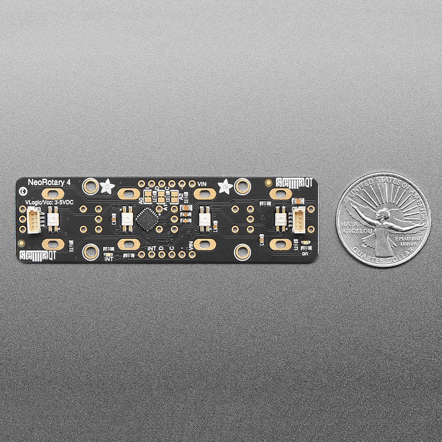 Adafruit I2C Quad Rotary Encoder Breakout with NeoPixel - STEMMA QT / Qwiic - The Pi Hut