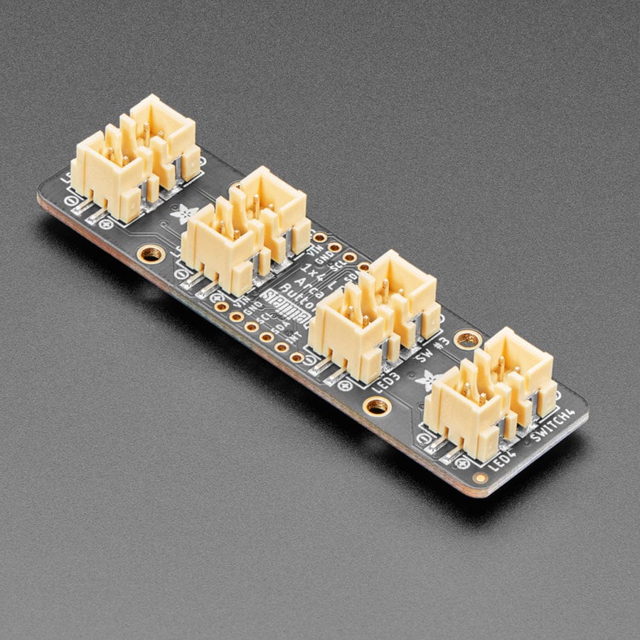 Adafruit LED Arcade Button 1x4 - STEMMA QT I2C Breakout (STEMMA QT / Qwiic) - The Pi Hut