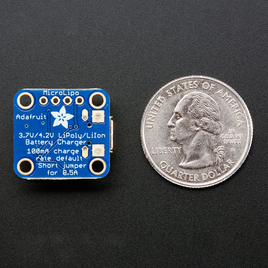 Adafruit Micro-Lipo Charger for LiPo/LiIon Batt w/MicroUSB Jack (v1) - The Pi Hut