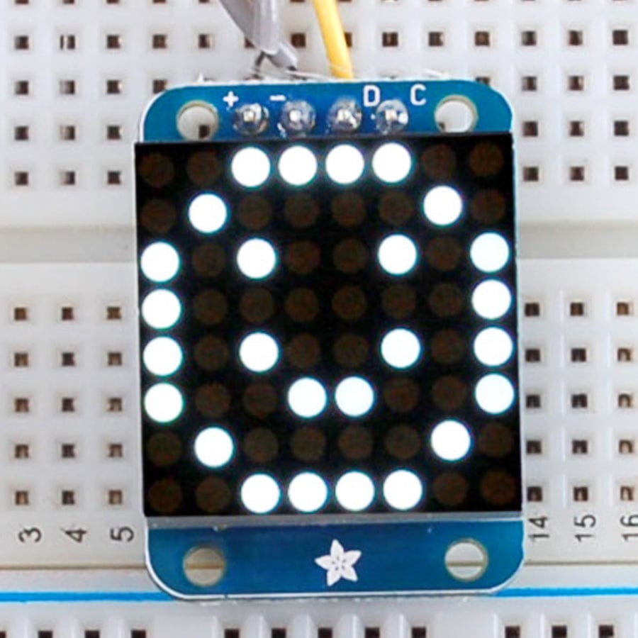 Adafruit Mini 8x8 LED Matrix w/I2C Backpack - Ultra Bright White