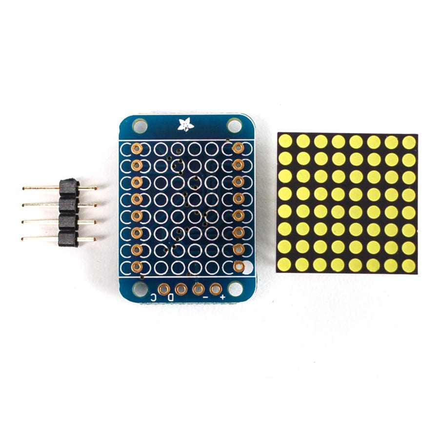 Adafruit Mini 8x8 LED Matrix w/I2C Backpack - Ultra Bright White