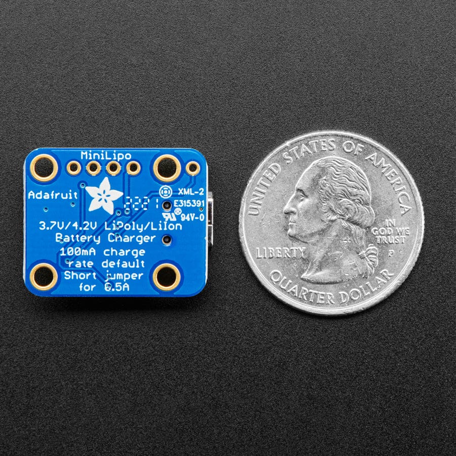 Adafruit Mini Lipo w/Mini-B USB Jack - USB LiIon/LiPoly charger (v1)