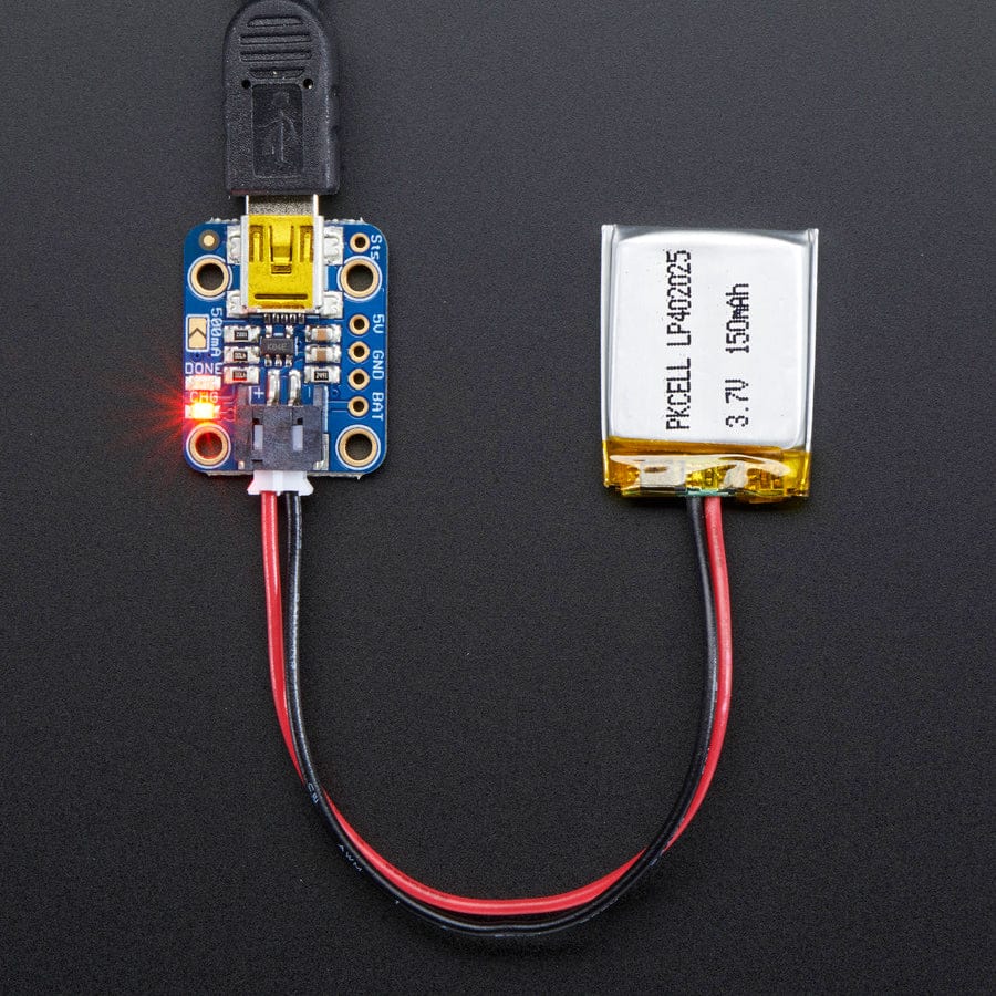 Adafruit Mini Lipo w/Mini-B USB Jack - USB LiIon/LiPoly charger (v1)