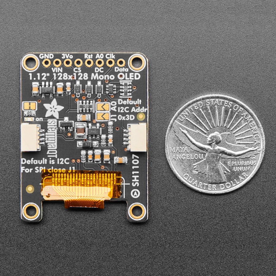 Adafruit Monochrome 1.12" 128x128 OLED Graphic Display (STEMMA QT / Qwiic) - The Pi Hut