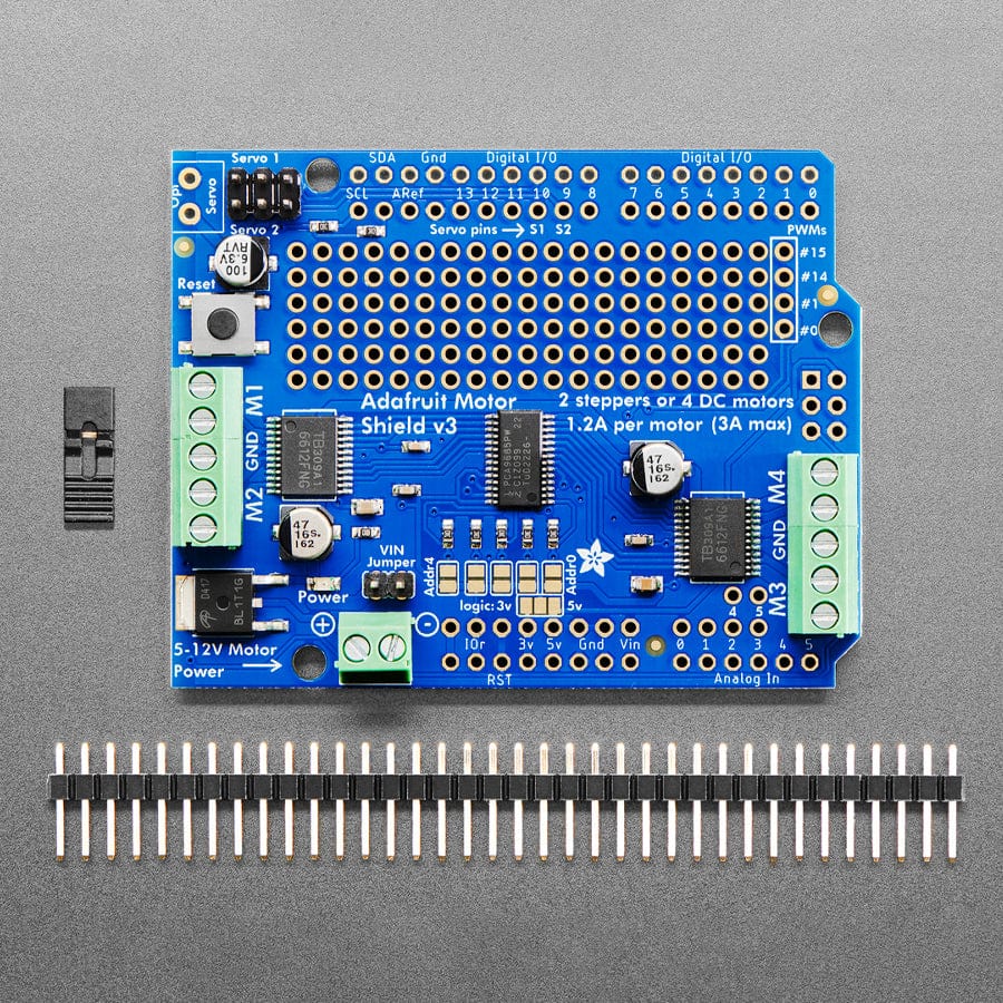 Adafruit Motor/Stepper/Servo Shield for Arduino v2 Kit (v2.3)