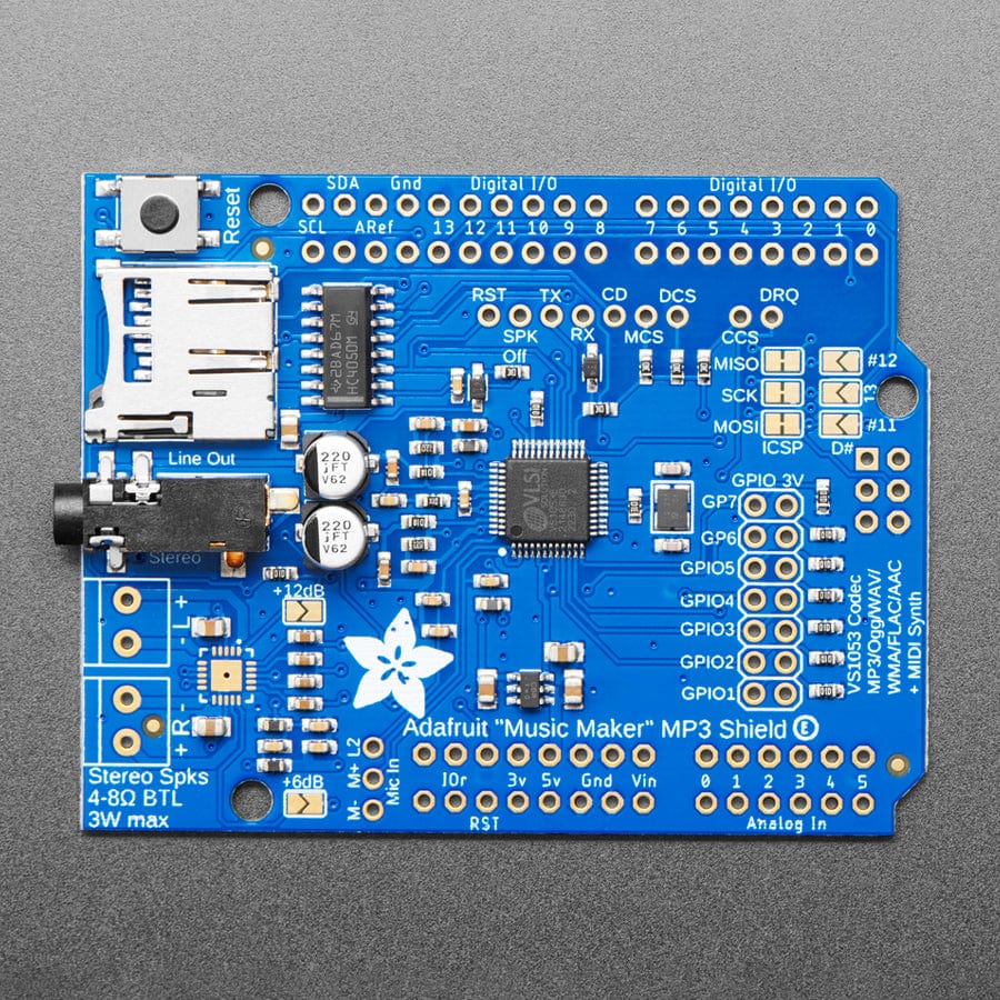 Adafruit "Music Maker" MP3 Shield for Arduino (MP3/Ogg/WAV...)