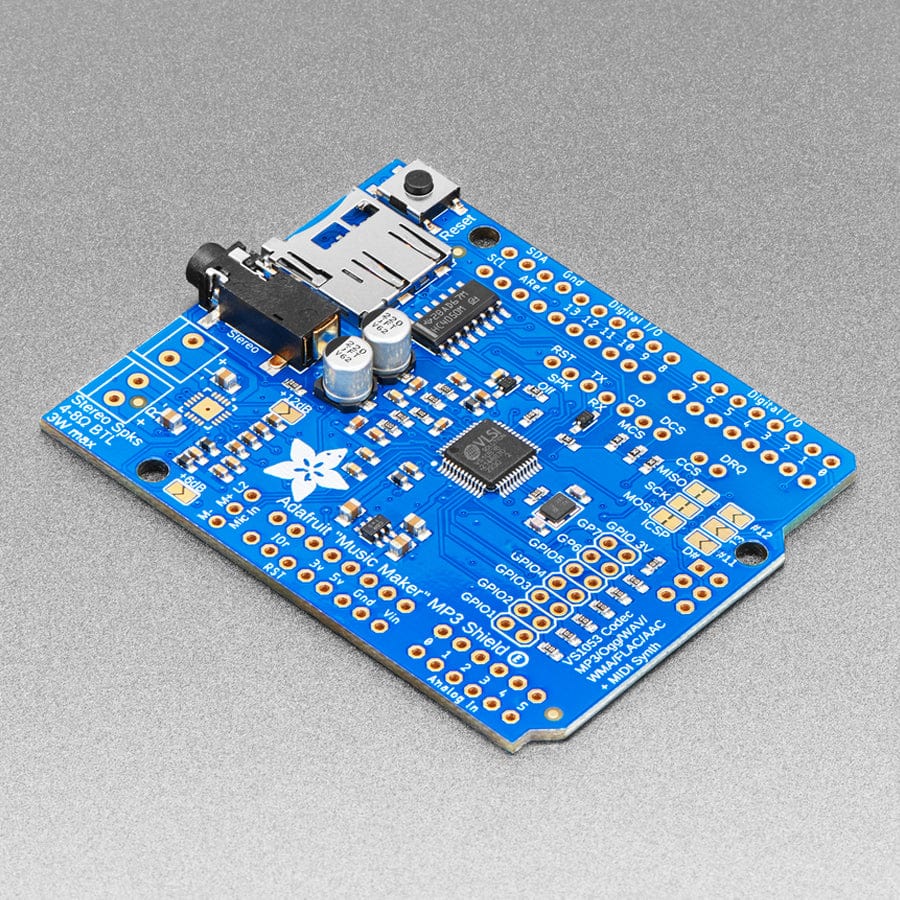 Adafruit "Music Maker" MP3 Shield for Arduino (MP3/Ogg/WAV...) - The Pi Hut