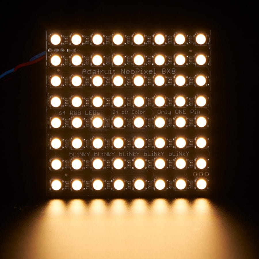 Adafruit NeoPixel NeoMatrix - 64 RGBW - Warm White (3000K) by Adafruit - The Pi Hut