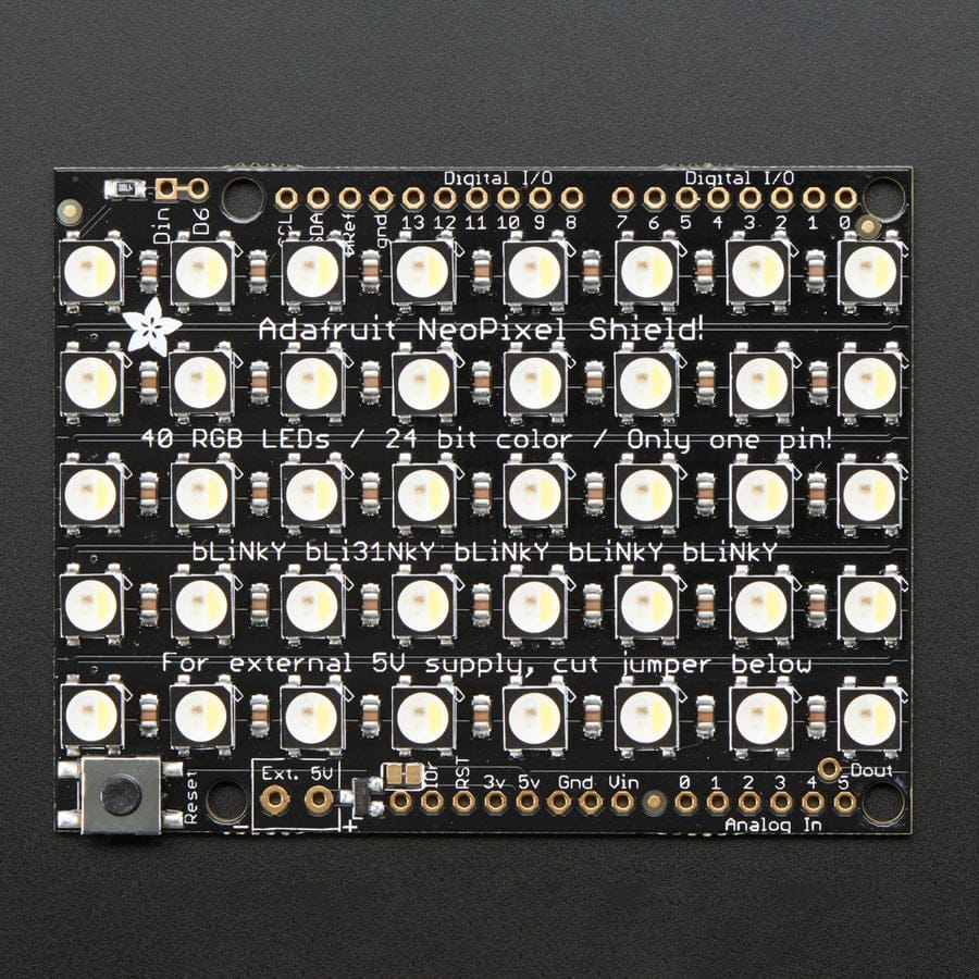 Adafruit NeoPixel Shield - 40 RGBW - Cool White (6000K) by Adafruit - The Pi Hut