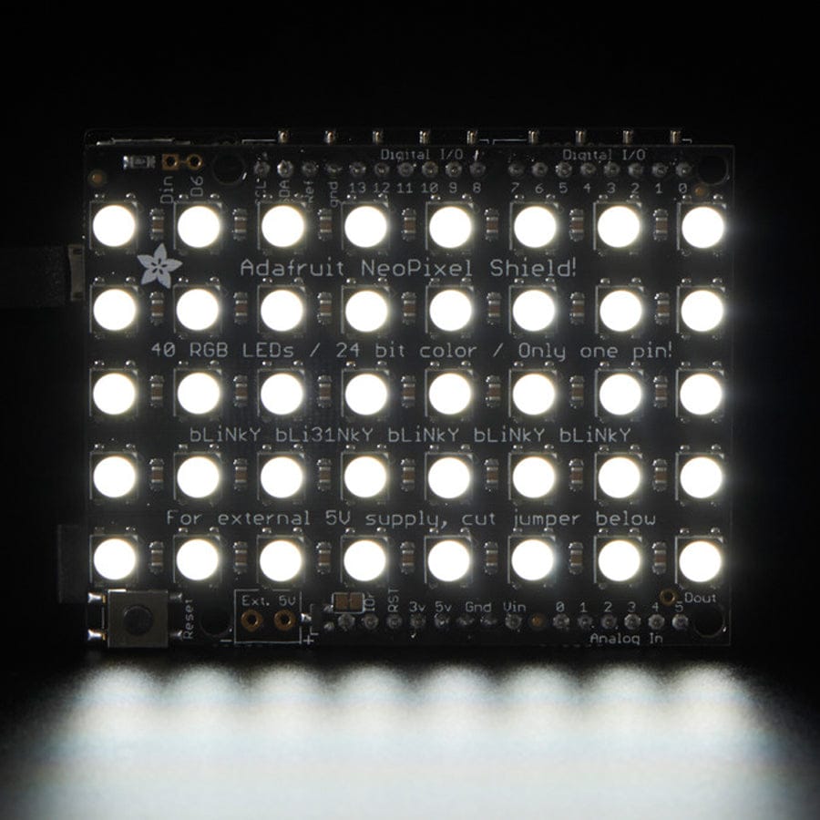 Adafruit NeoPixel Shield - 40 RGBW - Cool White (6000K) by Adafruit - The Pi Hut