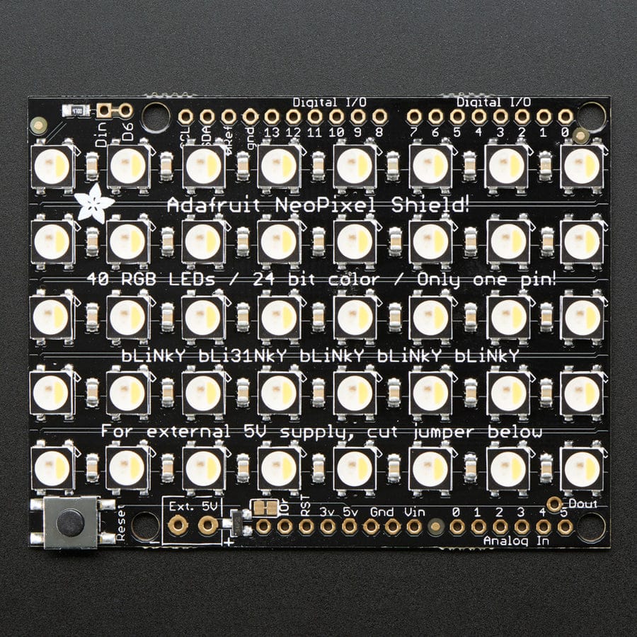 Adafruit NeoPixel Shield - 40 RGBW - Warm White (3000K) by Adafruit - The Pi Hut