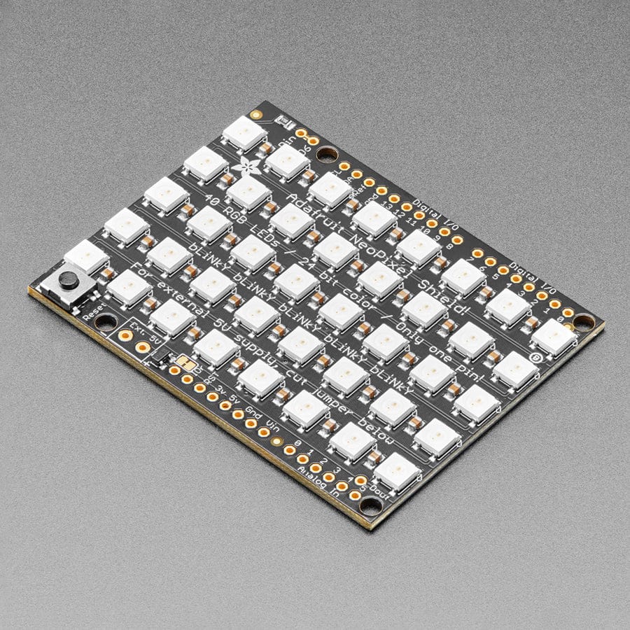 Adafruit NeoPixel Shield for Arduino - 40 RGB LED Pixel Matrix