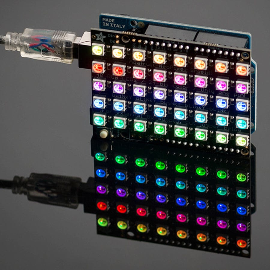 Adafruit NeoPixel Shield for Arduino - 40 RGB LED Pixel Matrix