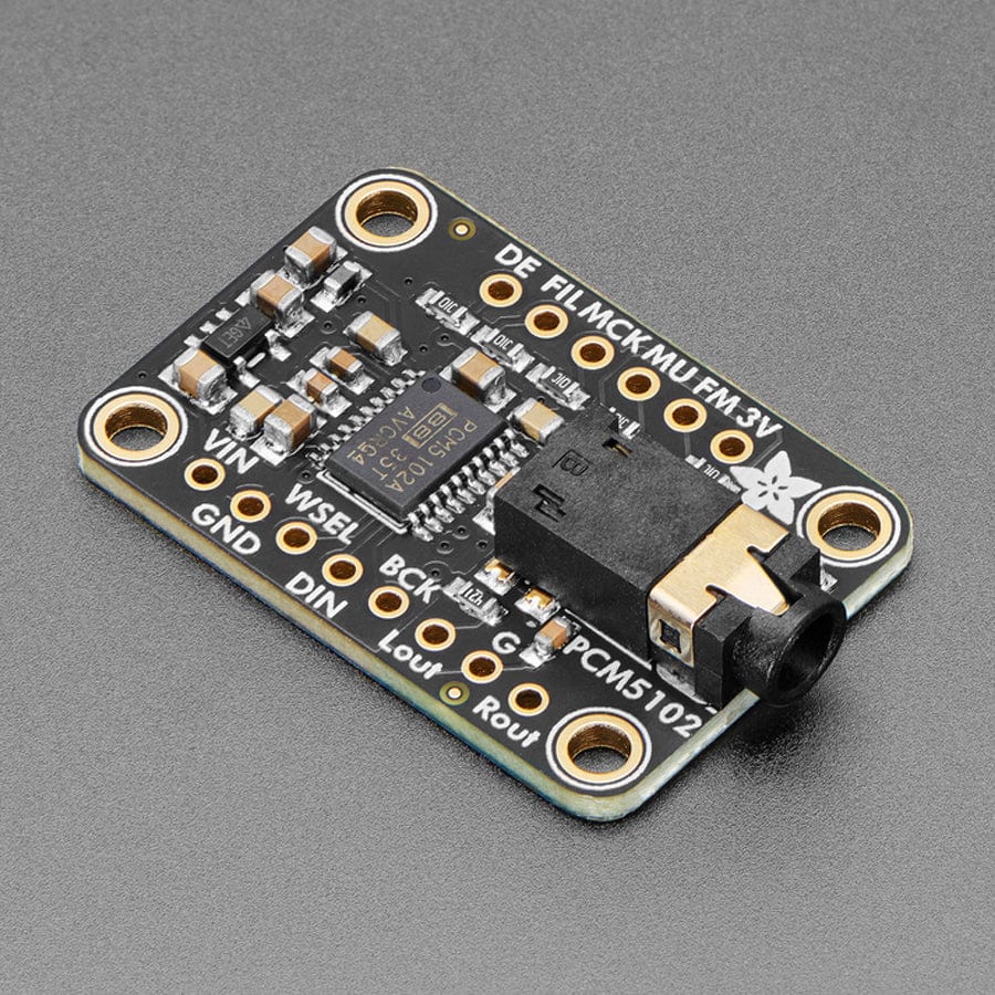 Adafruit PCM5102 I2S DAC with Line Level Output - 112dB SNR - The Pi Hut