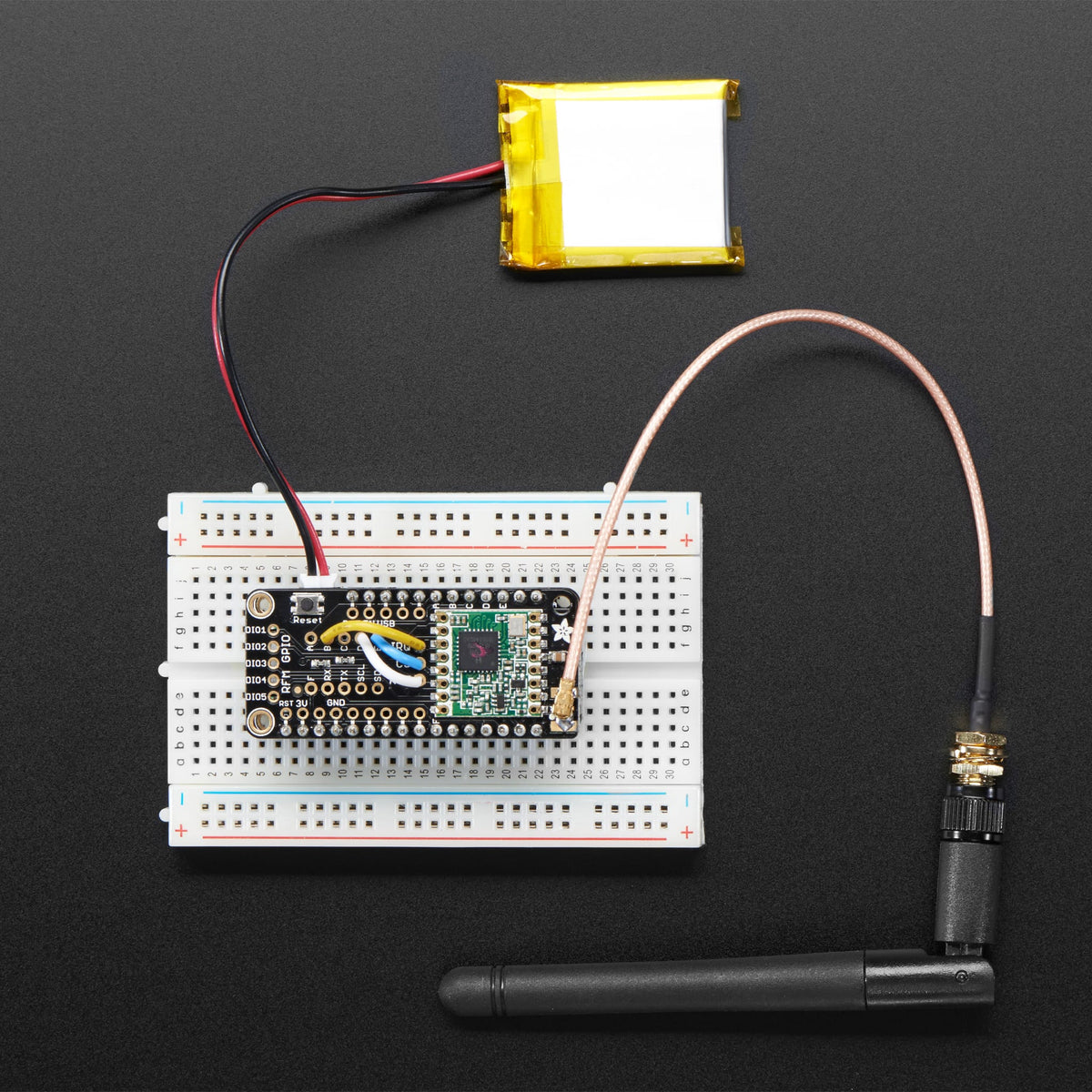 Adafruit Radio FeatherWing - RFM69HCW 433MHz (RadioFruit) by Adafruit - The Pi Hut