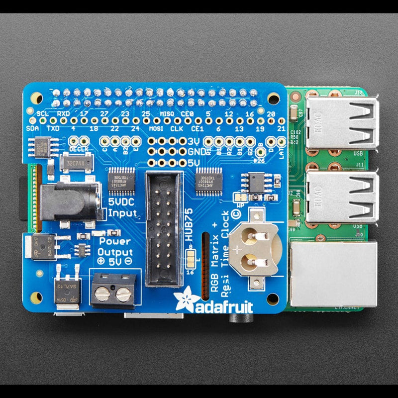 Adafruit RGB Matrix HAT + RTC for Raspberry Pi - Mini Kit - The Pi Hut