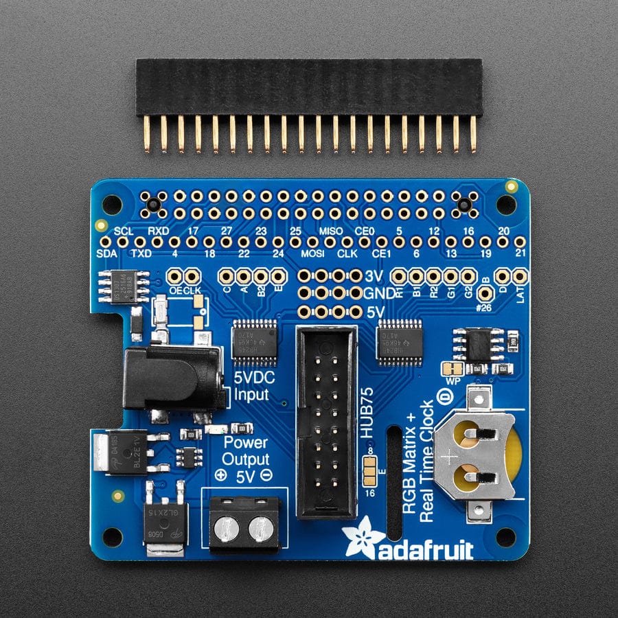 Adafruit RGB Matrix HAT + RTC for Raspberry Pi - Mini Kit by Adafruit - The Pi Hut