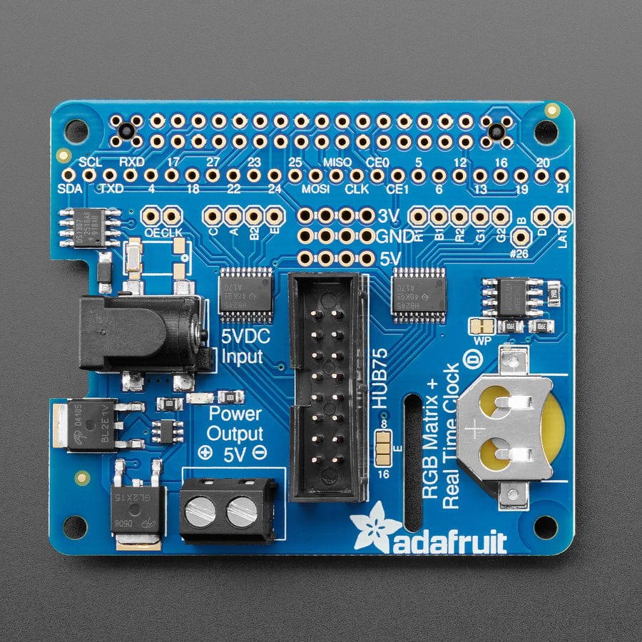Adafruit RGB Matrix HAT + RTC for Raspberry Pi - Mini Kit by Adafruit - The Pi Hut