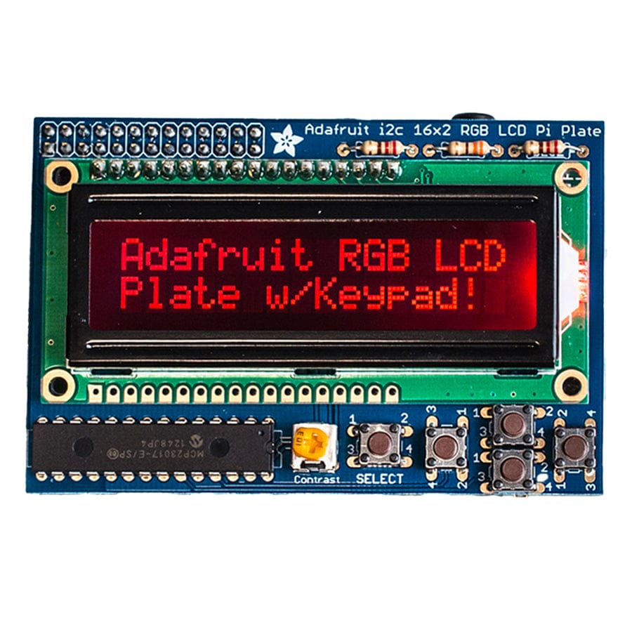 Adafruit RGB Negative 16 x 2 LCD+Keypad Kit for Raspberry Pi - The Pi Hut