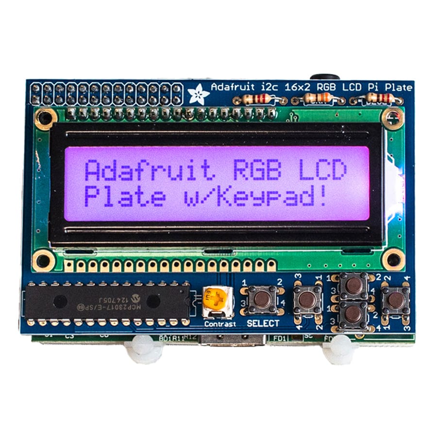 Adafruit RGB Positive 16 x 2 LCD+Keypad Kit for Raspberry Pi - The Pi Hut