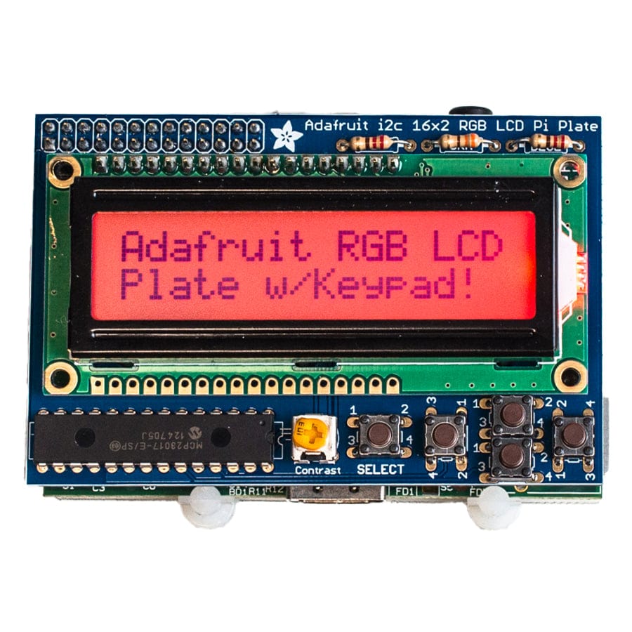 Adafruit RGB Positive 16 x 2 LCD+Keypad Kit for Raspberry Pi - The Pi Hut