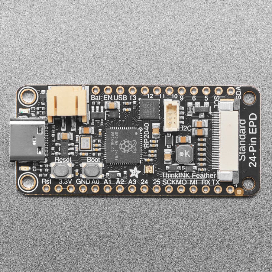 Adafruit RP2040 Feather ThinkInk with 24-pin E-Paper Display - STEMMA QT - The Pi Hut
