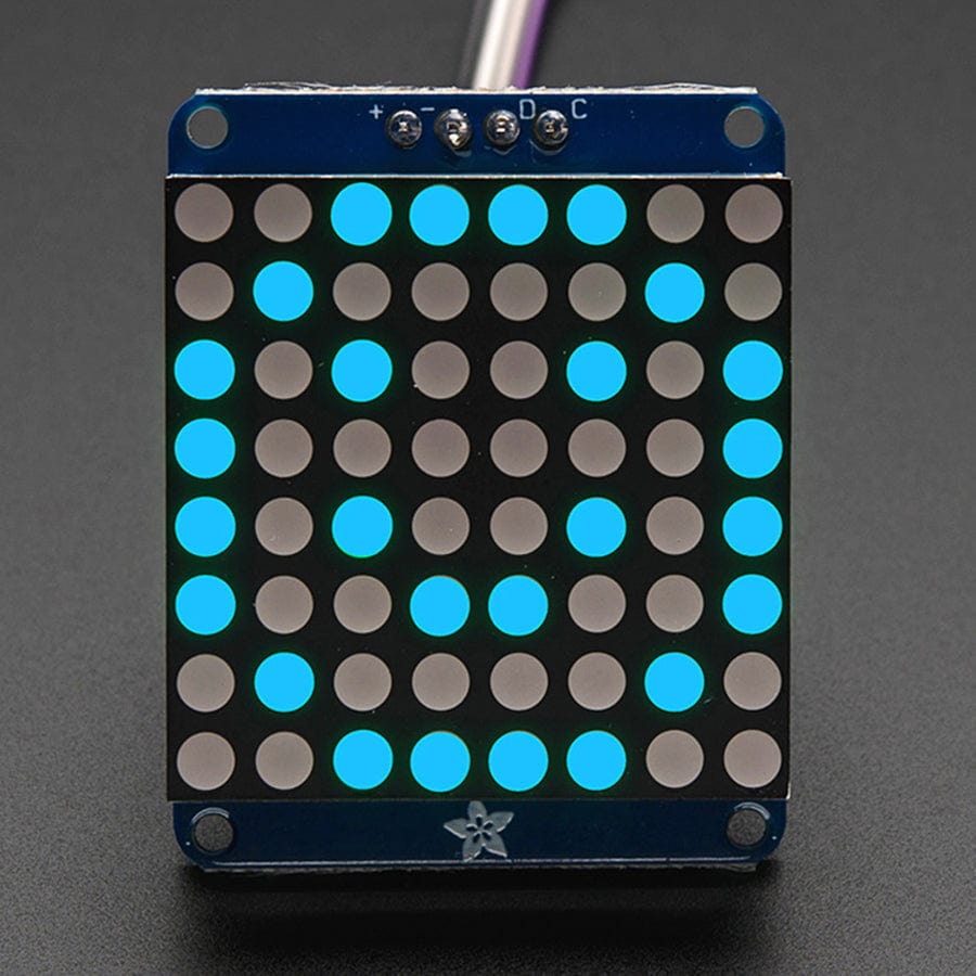 Adafruit Small 1.2" 8x8 LED Matrix w/I2C Backpack - Blue